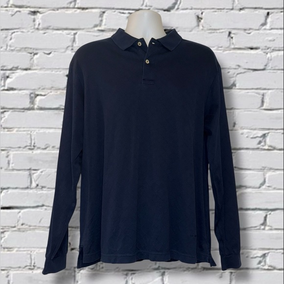 Daniel Cremieux Classic Fit Long Sleeve Polo  Men’s L Navy Blue Diamond Pattern - Picture 1 of 11